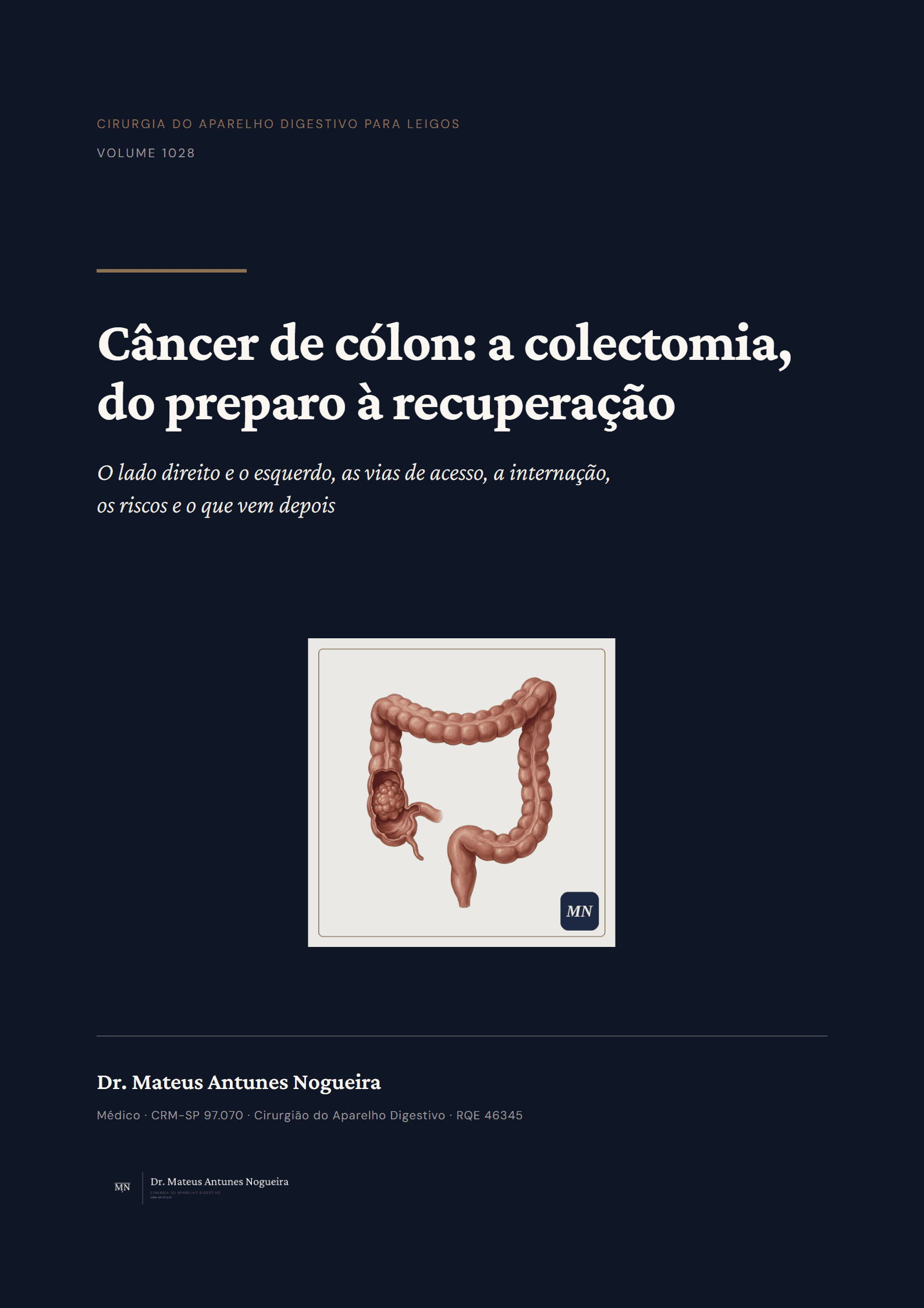 Capa do livro Câncer de cólon: a colectomia, do preparo à recuperação