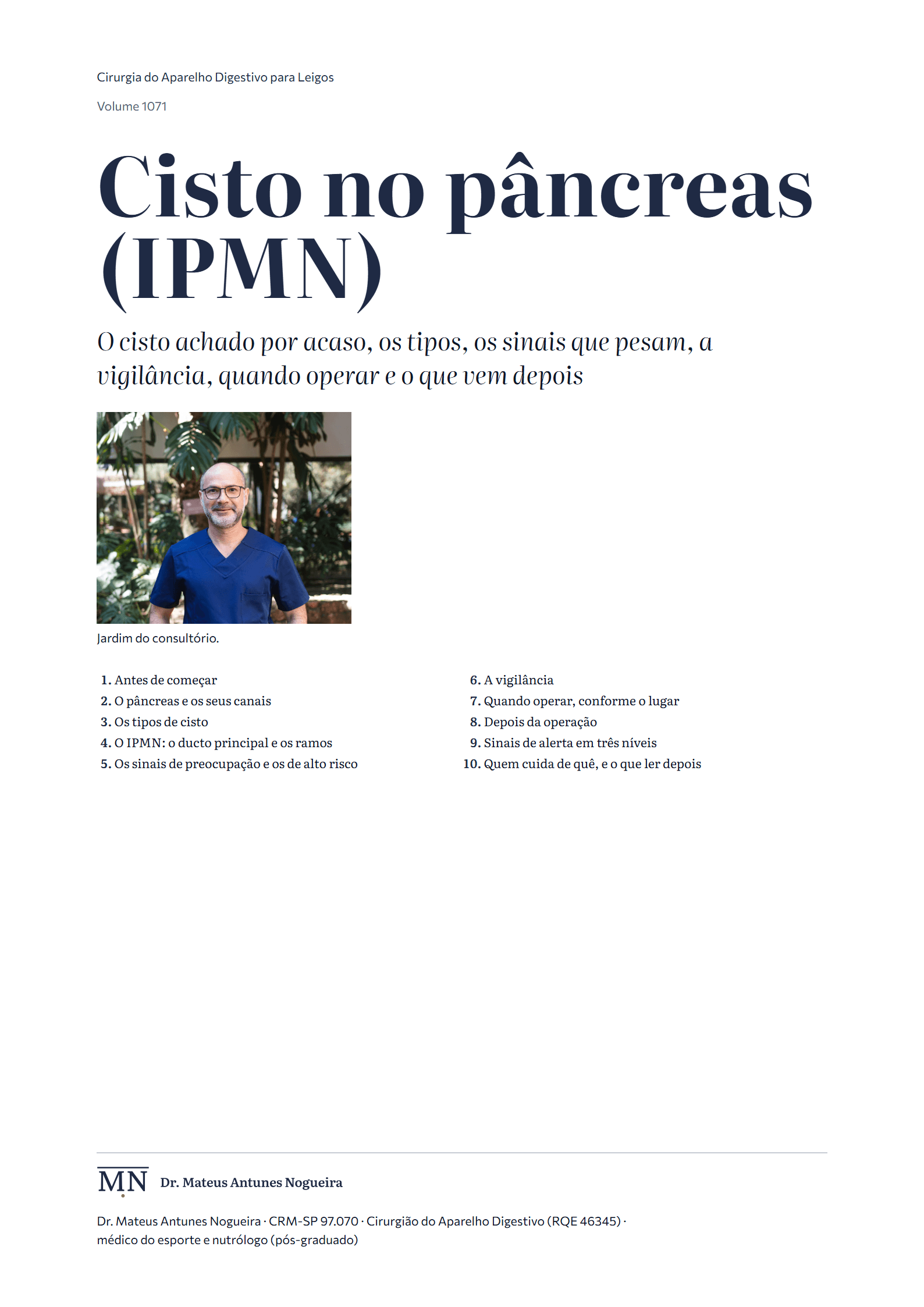 Capa do livro Cisto no pâncreas (IPMN)