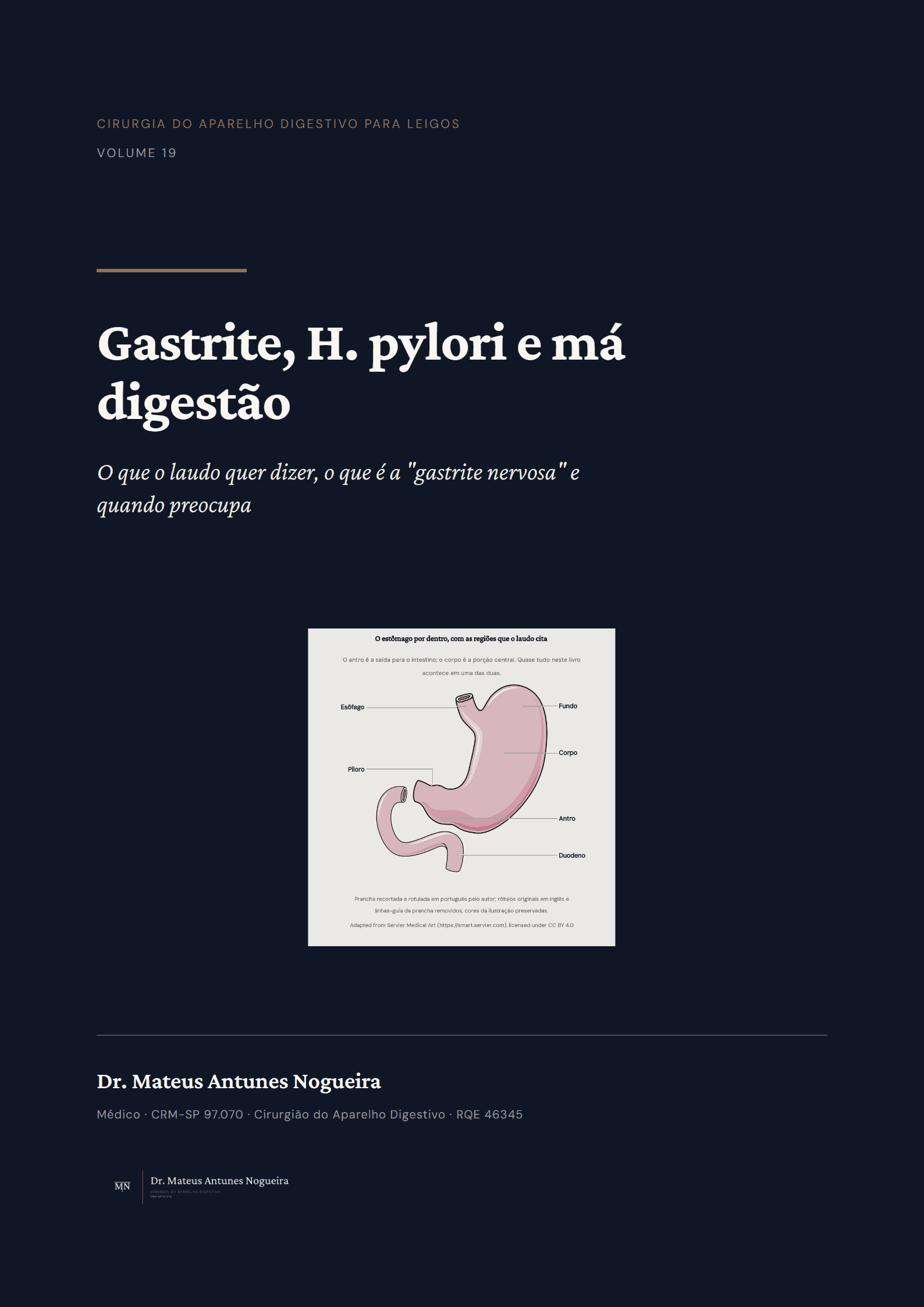 Capa do livro Gastrite, H. pylori e má digestão