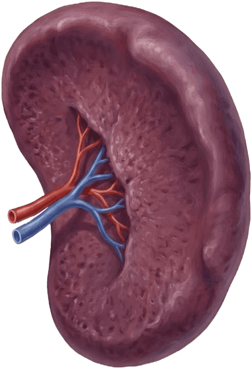 Ilustração anatômica — Doenças do baço e esplenectomia